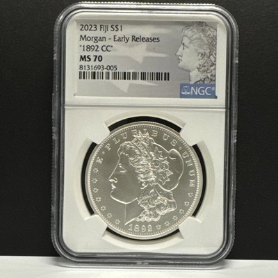 1892-CC 2023 $1 Fiji Morgan Silver Dollar NGC MS70 Early Releases