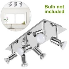 6 Way Ceiling Spot Light Fitting LED GU10 Adjustable Kitchen Bar Lamp Spotlight