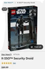 LEGO Star Wars: Andor K-2SO Security Droid Building Set 75434 - Brand New Sealed