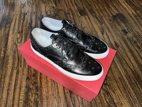Baskets Grenson cuir noir bout d'aile London England Oxford taille 11 US