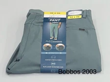 Greg Norman Men’s Performance Flex Waistband Snap Button Pants, Green, 32X32