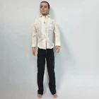 Vintage 1960 Mattel Ken Doll Flocked Brown Hair White Shirt Black Pants MCMLX