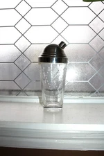 Vintage Libbey Glass Cocktail Shaker Spiral Polka Dots