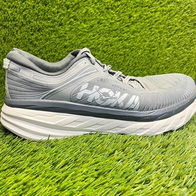 Hoka One One Bondi 7 Mens Size 11.5 Gray White Athletic Running Shoes Sneakers