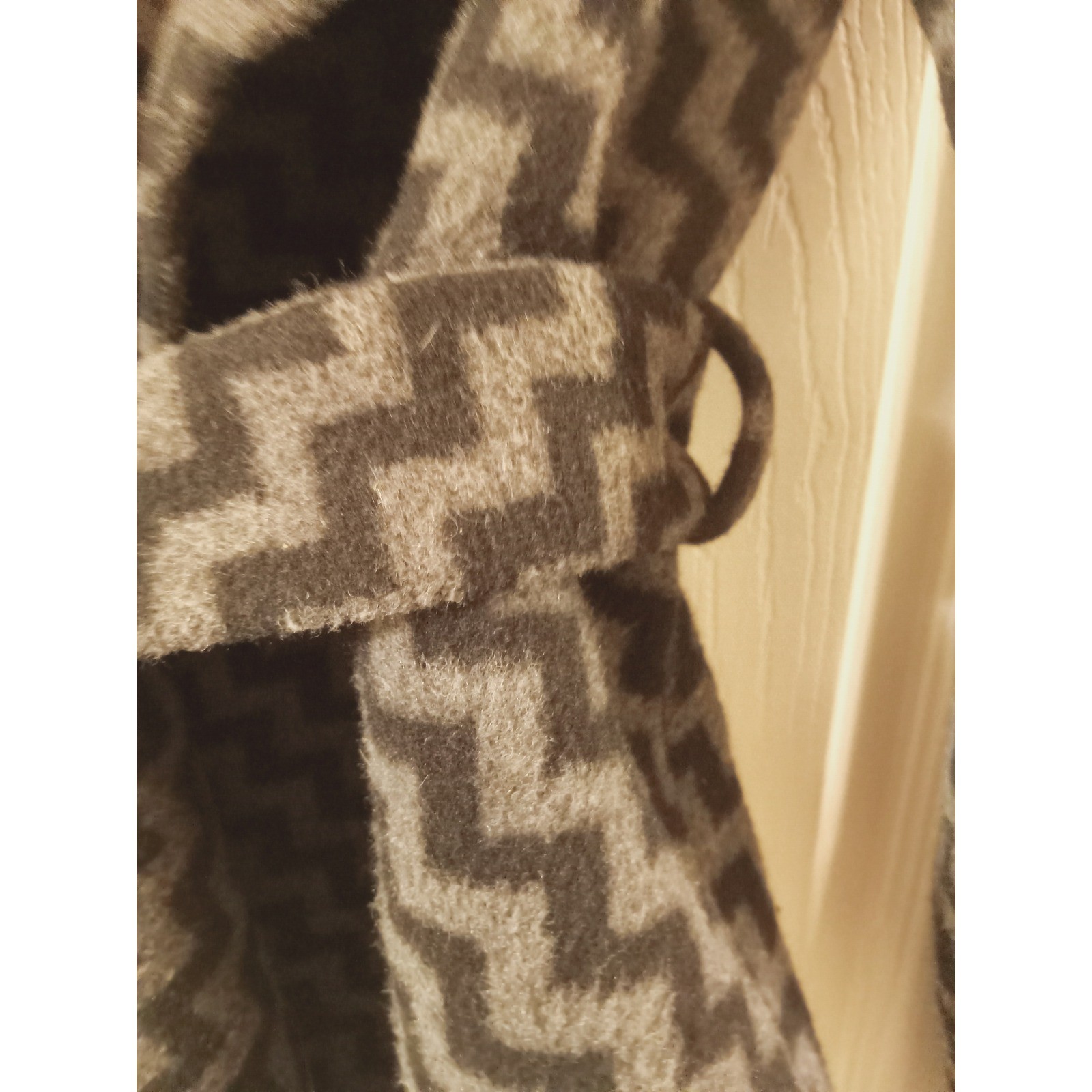 Tulle Chevron Zigzag Pattern Belted Cardigan Jack… - image 4