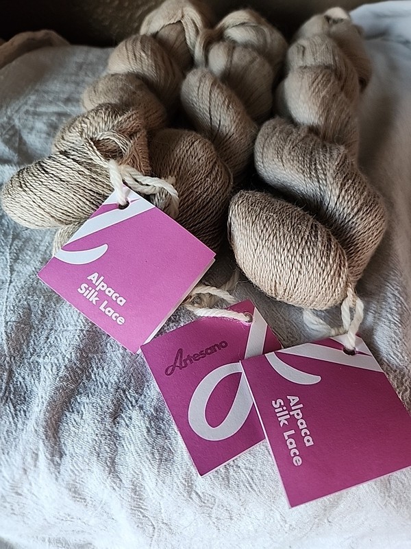 Artesano Alpaca Silk Lace Yarn, Lot Of 3, Light Camel, Same Dye Lot