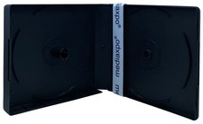 Black CD/DVD Poly Stackable Square Box Holds Up to 16 Discs Lot