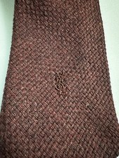Yves Saint Laurent Men's Wool Tie-maroon-57 1/2 X 3 1/4 Size-embroidered Logo