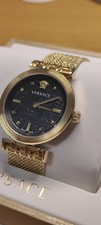 Versace Meander Gold 34mm Black Dial VELW00720 Ladies Watch Good  Condition.