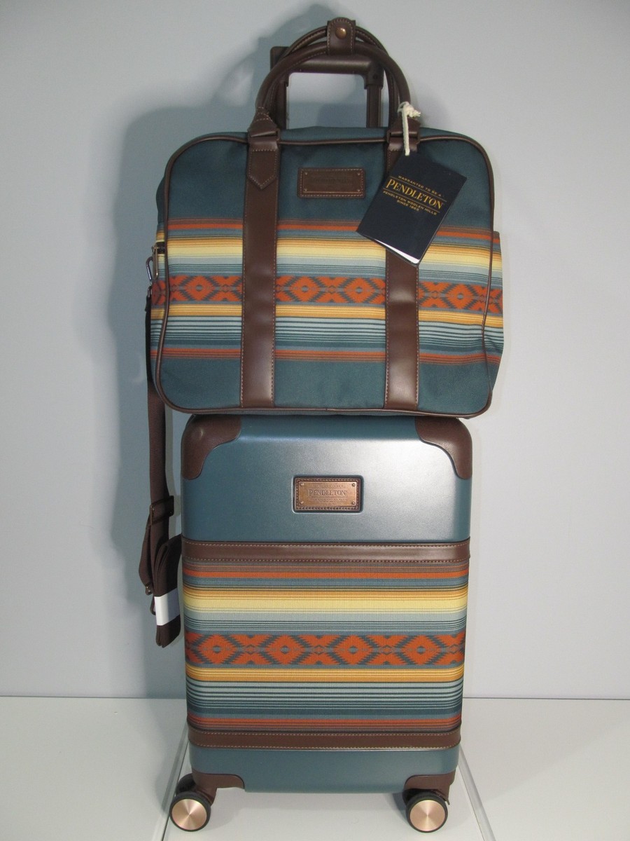 Pendleton Ballsam Blue Aztek Luggage Set Carry On Spinner