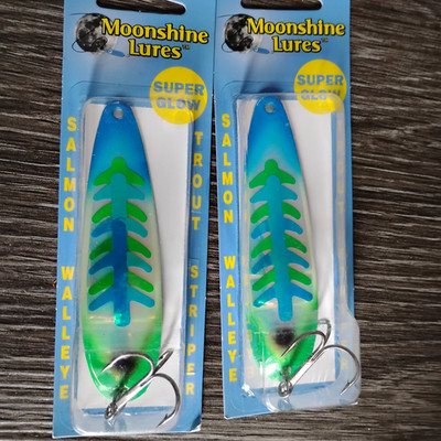 2 Moonshine Lures standard Salmon  Spoon Super RV Dotted time bomb made in china