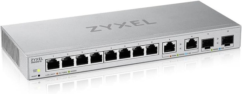 Zyxel XGS1210-12 Multi-Gigabit Switch | Managed | 8x1G, 2x2.5G, 2x10G SFP+ Ports