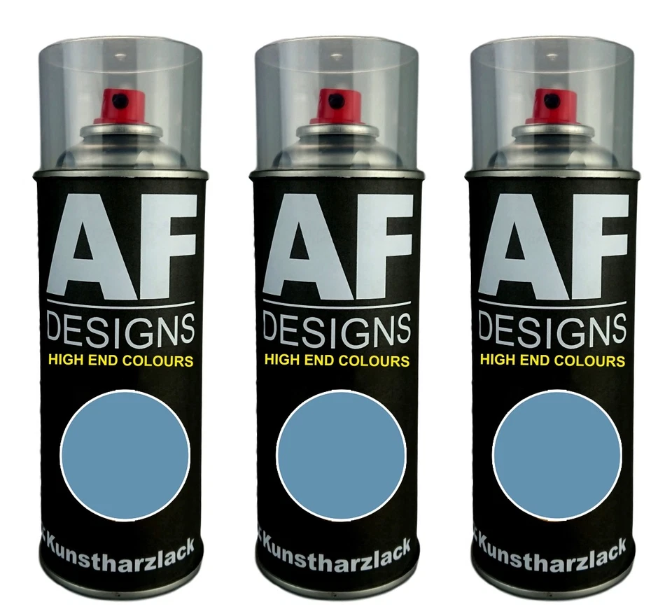 ALEX FLITTNER DESIGNS 3x Kunstharz Lackspray Buntlack Spraydose RAL5024 PASTELLBLAU glänzend matt