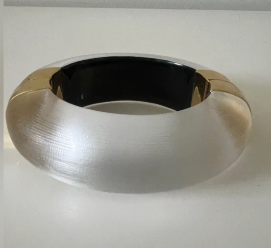 ALEXIS BITTAR Large Molten Lucite Hinge Bracelet - Silver