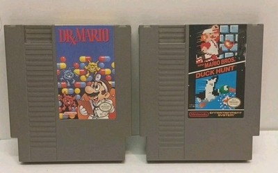 Dr. Mario & Super Mario Bros./Duck Hunt NES Cartridges Nintendo Lot of 2