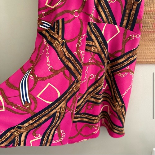 Ralph Lauren Horse Bit V Neck Pink Knee Length Equestrian Dress Size 10 - Picture 8 of 14