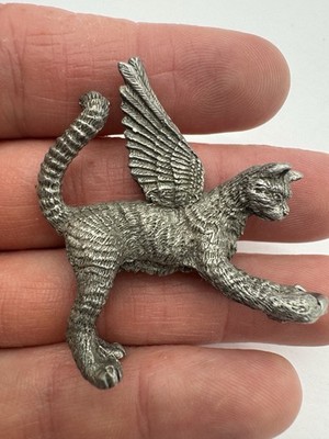 Gallo Pewter Winged Cat Fantasy Creature Mini Figurine