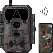 P100 WiFi Trail Camera 64MP 1296P 0.1S Trigger Bluetooth Night Vision Waterproof