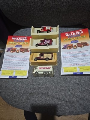 Walkers Crisps Vintage Models Offer Lledo Diecast Vans Bundle + Leaflets 1990s
