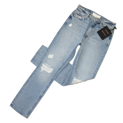 NWT Mother Superior Dazzler Ankle in Lost It Destroyed Straight Crop Jeans 24