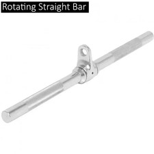 Rotating Straight Bar Cable Attachment Textured Grip Curl Pull Down Multi Gym UK