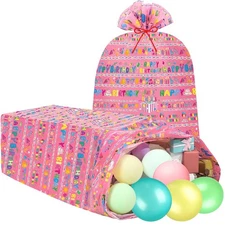 2 Pcs 80 x 60 in Jumbo Gift Bags for Giant Present Extra Large Plastic Oversi...