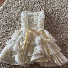 A Wish Come True dance costume one piece cream sparkles Child Large
