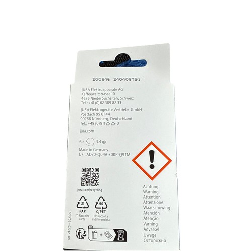 JURA Tabletas de Limpieza 3 Fases Pack de 6 para Cafetera Higiene E1 - Imagen 2 de 5