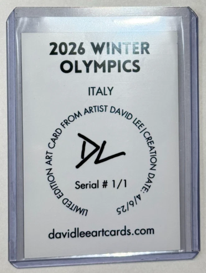 2026年冬季奥运会限量版镀金艺术家签名“意大利”集换卡1/1 — 第 2/2 张图片