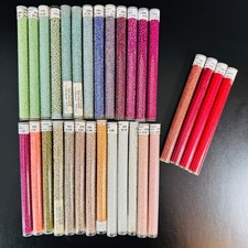 Glass Seed Bead Lot - 30 Tubes - Fresh Spring Warm Metallic - Diff. Sizes NOS