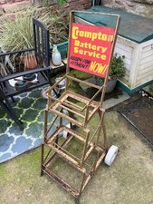 Garage Forecourt Vintage Battery Stand 1964 Crompton Battery Painted & Enamel
