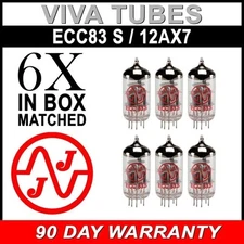 New Gain Matched Sextet (6) JJ Electronics Tesla 12AX7 ECC83-S Vacuum Tubes