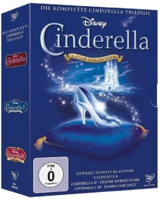 Cinderella Komplette Trilogie Cinderella 1 + 2 + 3 Disney 3 DVD Box + Bonus Neu