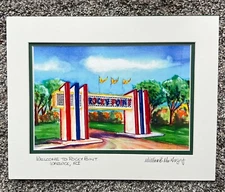ROCKY POINT Amusement Park art print or magnet Warwick RI carnival rides seafood
