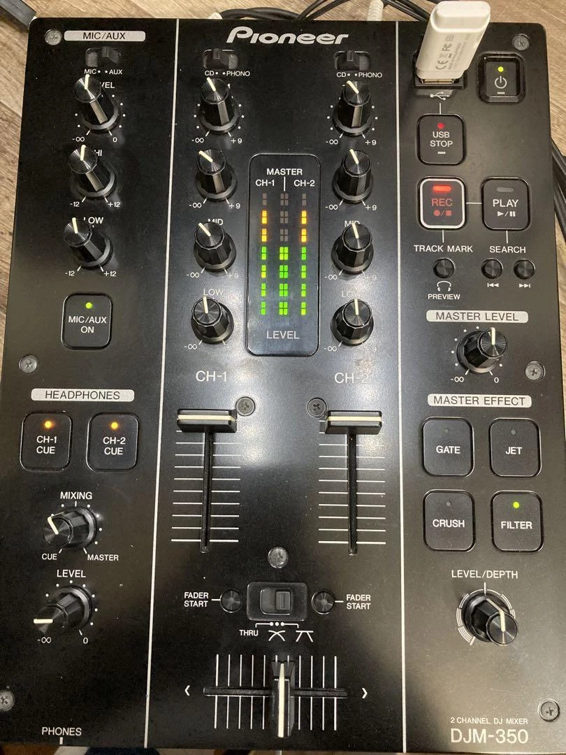 Pioneer DJM-350 2ch DJ Mixer DJM350 Controller 2-Channel Built-in