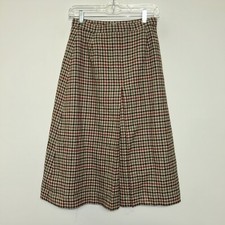 Vintage 1970  s The Scotch House Womens Plaid Wool Skirt, Size 3/4