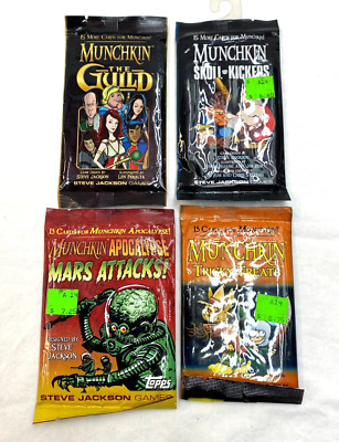 Munchkin The Guild Skull Kickers Mars Attacks Tricky Treat 4 Booster Decks New