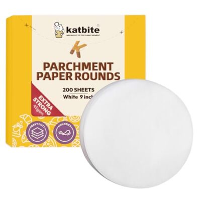 Katbite 9 Inch Parchment Paper Rounds, 200Pcs Cake Parchment  Assorted Sizes 