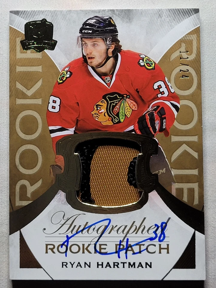 2015-16 UD THE CUP #186 RYAN HARTMAN #/24 GOLD ROOKIE PATCH AUTO AUTOGRAPH RC SP - Image 3 of 4
