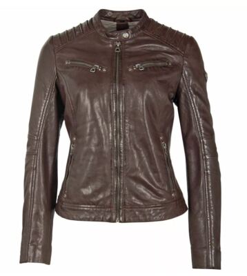 GIPSY Damen Lederjacke Salla Echtleder Bikerjacke Gr XXL dunkel