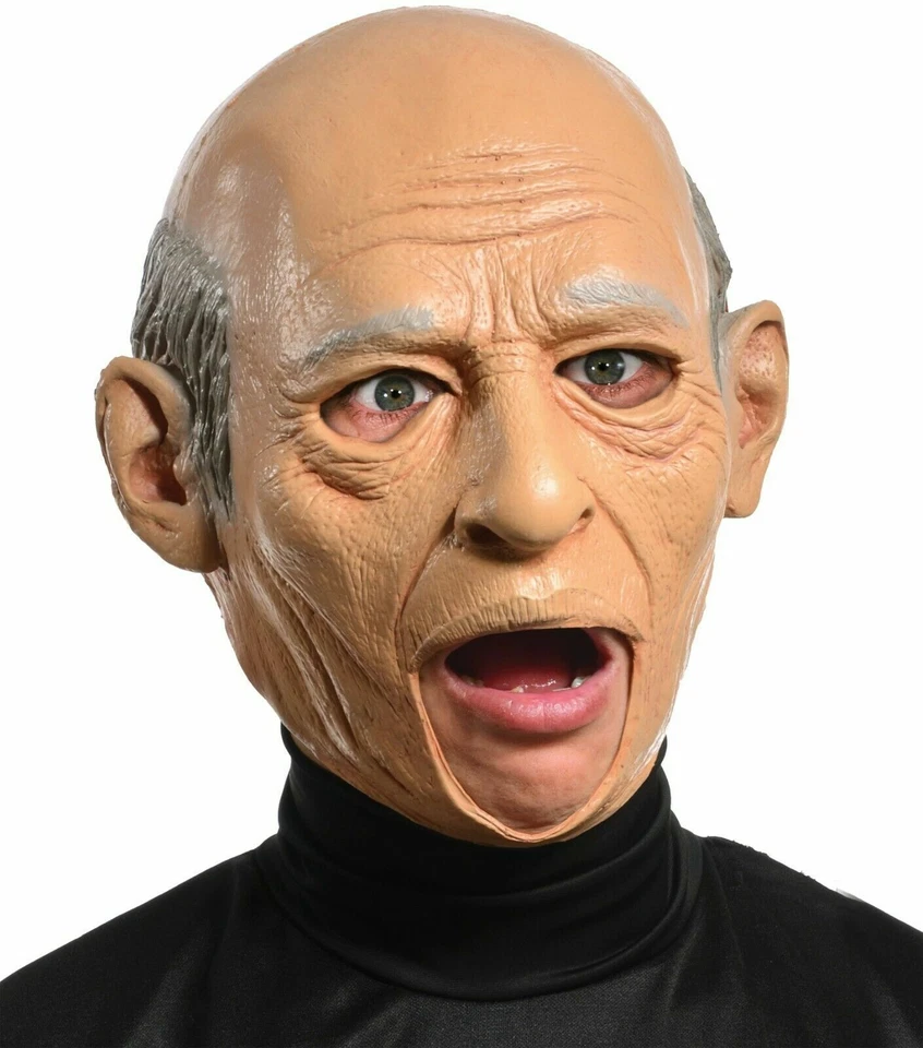 ADULT MENS MALE OLD MAN PAPPY CREEPY GRANDPA GRAMPS SENIOR COSTUME LATEX MASK - Image 2 of 4