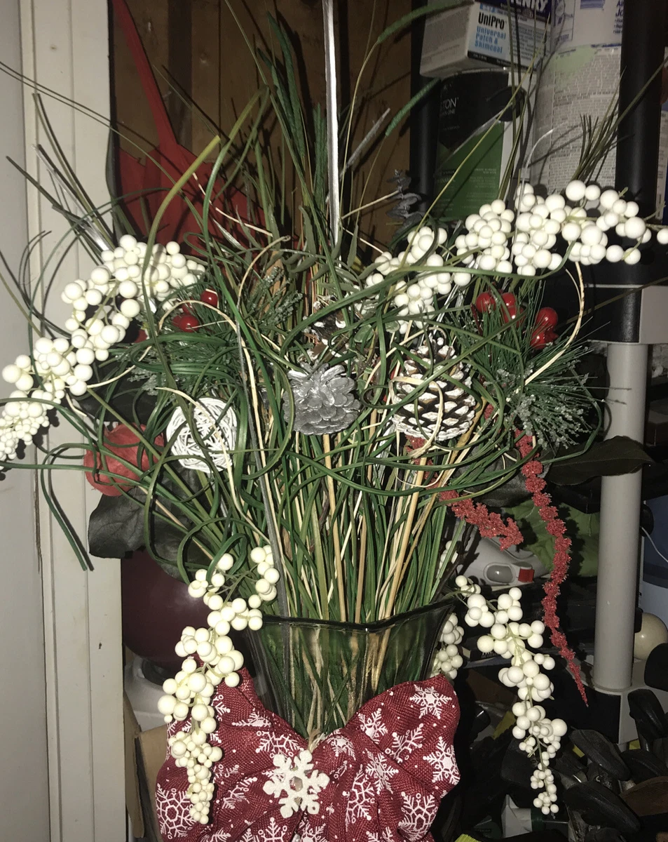 beautiful homemade silk flower arrangement, Christmas/holiday decor. EXTRA  LARGE