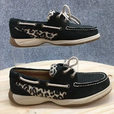 Sperry Shoes Womens 6 M Angelfish Casual Two Eye Boat 9775909 Black Leather