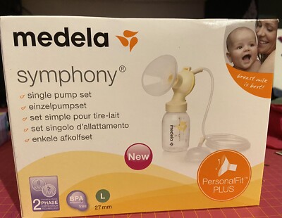 MEDELA Symphony Handmilchpumpe Weiß Einzelpumpset Neu
