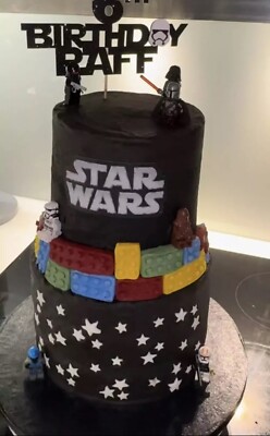 Star Wars 4 ZOLL BREIT Logo vorgeschnitten essbar Zuckerguss Kuchen Topper