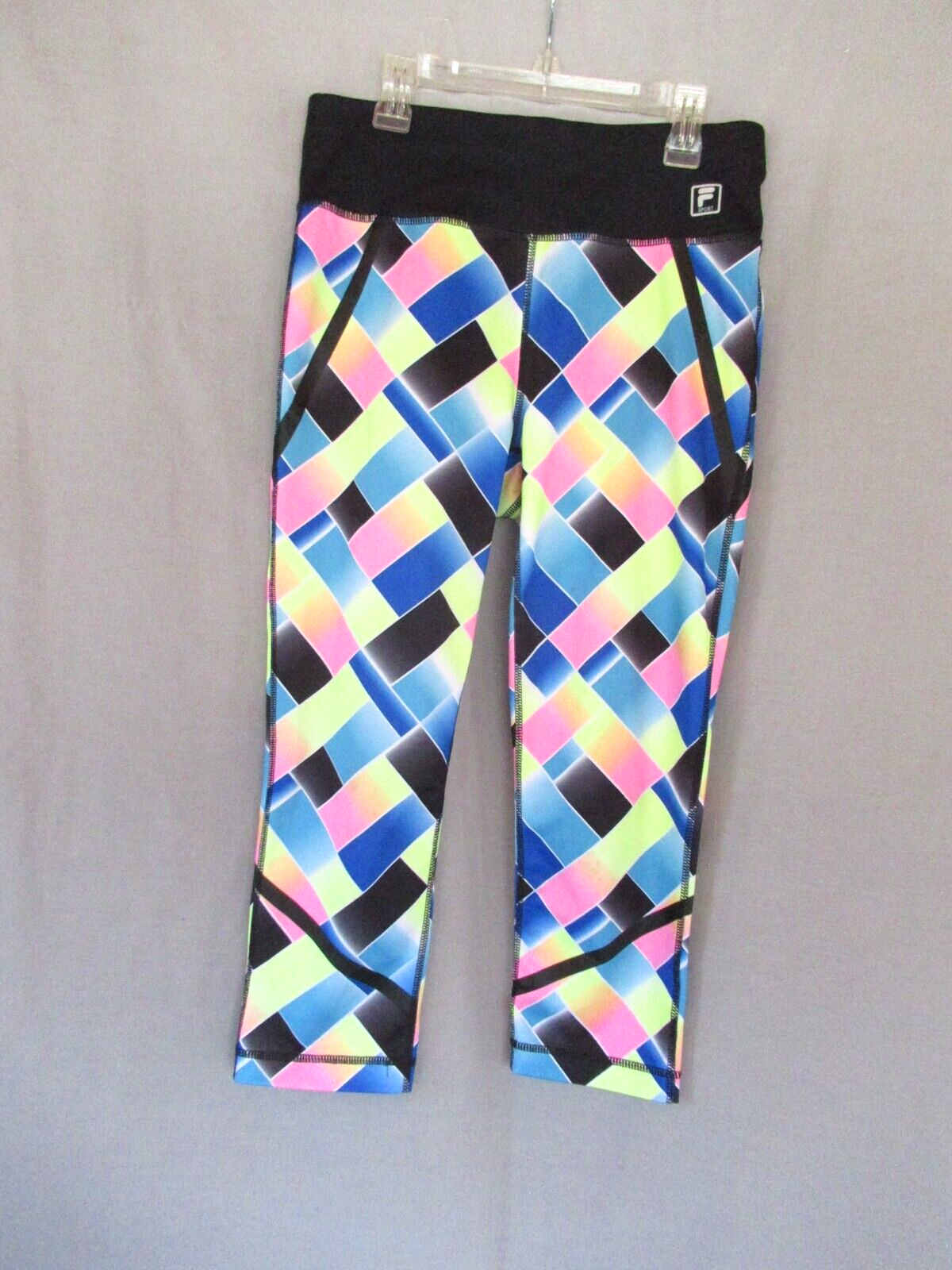 Leggings Fila Sport blu medio multi patchwork capri allenamento yoga corsa