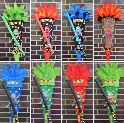 Schultüte Zuckertüte mit Ninja-Motiv oder Ninjago , Name, Schwert, 2026