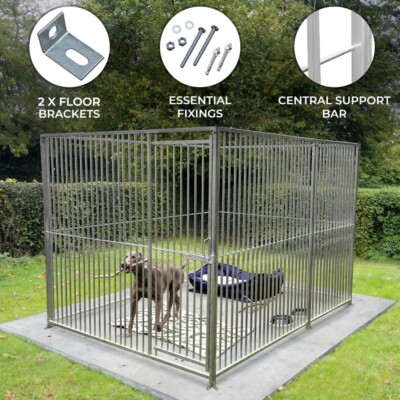 Steel Dog Run Panels Galvanised Kennel Enclosure Pen Fence Outdoor All  Sizes UK