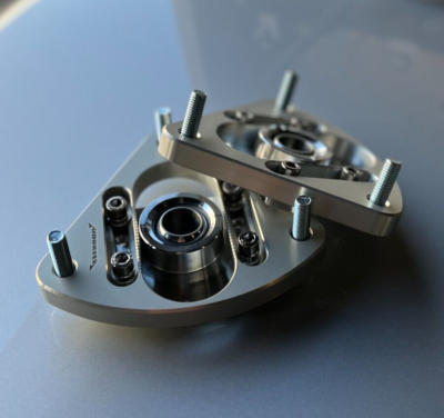 MOOKEEH Silver Extended Range Adjustable Camber Plates For 04-13