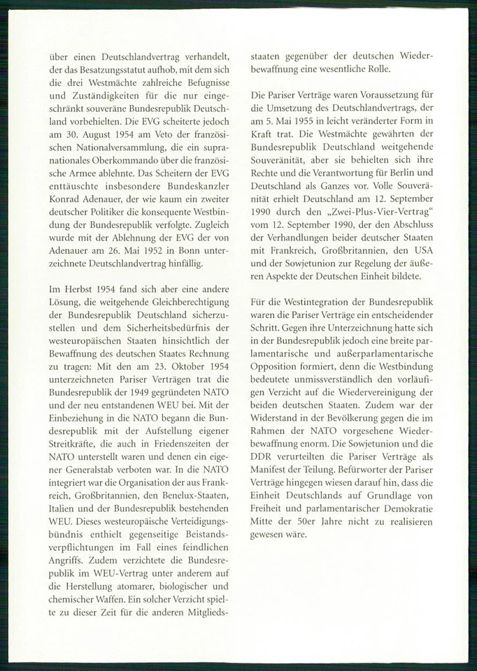 CARPETA POSTAL ALEMANA 2005/19 EUROPA CEPT PARIS-CONTRATO Foto 4 de 4